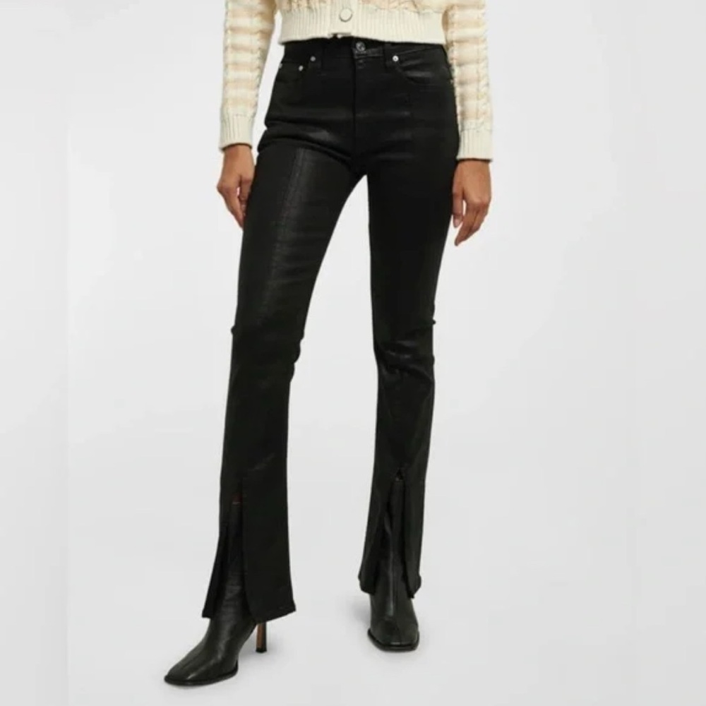 Derek Lam 10 Crosby Black Lucia High-Rise kick flarw Split-Hem Jeans